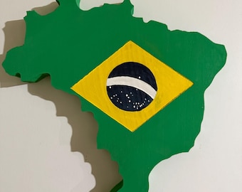 Brazilian Wooden Flag | Brazil Wall Art