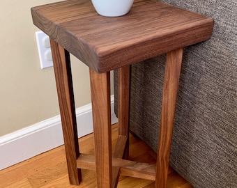 Small Square Walnut Table, Square End Table, End Table, Chair Table, Small Coffee Cup Table, Cherry Table, Oak Table