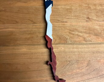 Chile Wooden Flag | CNC Cut, Hand Stained Pub Decor