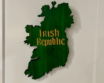 Ireland Republic Wooden Easter Rising Flag | Stained Green Irish Decor