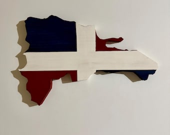 Dominican Republic Wooden Flag | Dominican Republic Wall Decor