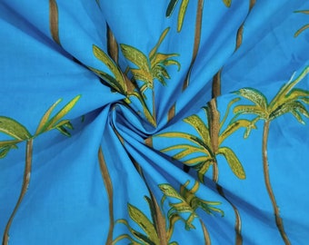 Tissu en coton à imprimé sapin : matériel de couture indien imprimé main