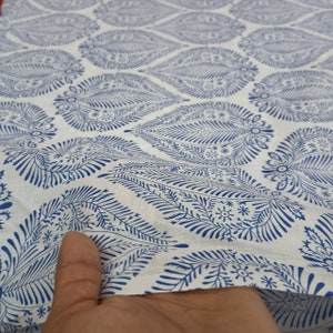 Indian Hand Block Print Soft Cotton Fabric By The Yard, Handmade Fabric, Sewing Fabric, Dressmaking Fabric, Printed Fabric