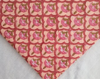 Hand Block Print Fabric, Sewing Fabric By The Yard, Indian Handmade Soft Cotton Fabric, Dressmaking Fabric, Quilting Fabric, Crafting Fabric