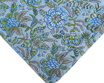 Indian Floral Cotton Fabric, Hand Block Print Sewing Quilting Fabric By The Yard