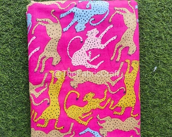 Animal Print Cotton Fabric, Indian Hand Block Print, Sewing Quilting Material