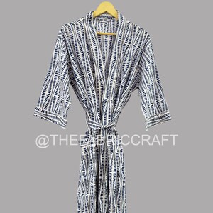 Badjas Indiase katoenen kimono, Japanse kimono, strandkleed, nachtkledingjurk, cadeau bruidsmeisje, lange kamerjas