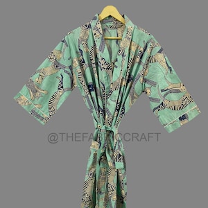 Indian Soft Cotton kimono, Bath Robe, Bridal Party Robe, Handmade Kimono, Dress For to be Moms, Beach Cover Up, Nightwear Dress