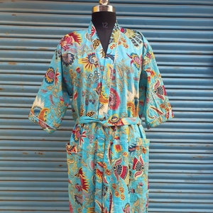 Long Cotton Kimono Robe, Bridesmaid Robe, Long Dressing Gown, Robes For Women, Beach Cover Up