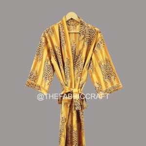 Animal Print Kimono Robe, Dress For to be Moms, Maternity Robe, Handmade Kimono, Women&#39;s Clothing, Tiger Print Kimono Dress, Beachwear