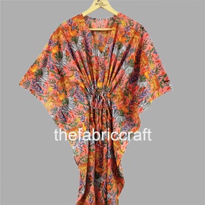 New Jungle Print Cotton Kaftan Dress , Bridesmaid Gown, Maxi Dress, Handmade  Caftan, Dress For To Be Moms, Nightwear Dress
