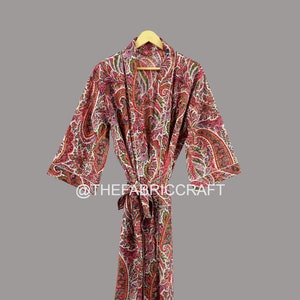 Paisley Print Handmade Kimono, Women&#39;s Clothing, Dress For to be Moms, Beach Cover Ups, Nightwear Dress. Bath Robe, Boho Robe, Gift For Her