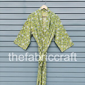 New Floral Print Kimono Robe, Indian Handmade Kimono, Soft Cotton Kimono Robe, Bridal Party Robe, Maternity Robe, Long Dressing Gown