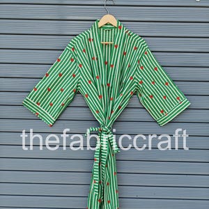 Block Print Cotton Kimono Robe: Indian Beach Cover Up