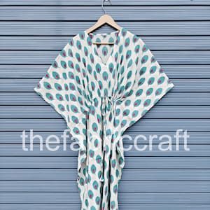 Indian Floral Kaftan Dress, Maxi Dress, Comfy Nightwear Caftan, Wedding Gown, Bridesmaid Gift, Birthday Gift