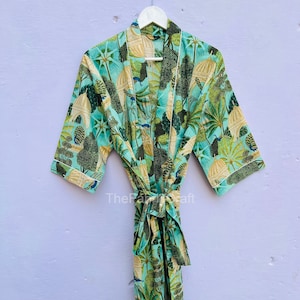 100% Cotton kimono Robes, Pure cotton Kimono, Block Print Cotton Kimono, Festival Clothing, Kimono Kaftan, Oriental Robe, Women&#39;s robes