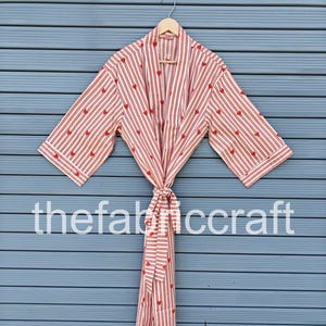 Indian Cotton Robe Kimono, Getting Ready Robe, Wedding Robe, Full Length Gown, Bridal Gift, Bridal Kimono Set, Dressing Gown, Bridal  Robe