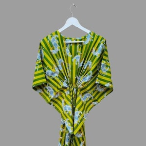 Handmade Dragon Printed Kaftan Dress, Summer Beach Caftan For Women, Sleepwear, Loungewear, Bridal Party Kaftan