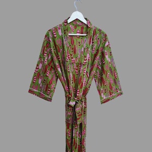 Kimono Cotton Kimono Bathrobe Valentines Day Gift Bathrobe Turkish Bathrobe Cardigan Nightwear Dressing Gown Beach