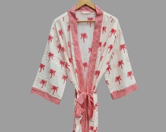 Handmade Cotton Kimono Robe: Soft Japanese Style Bath Robe