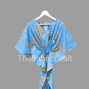 Cotton Kaftan Dress, Women&#39;s Long Caftan, Bridesmaid Gown, Summer Tree Fabric, Maxi Dress, Loungewear, Gift For Her