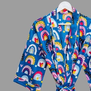 Handmade 100% Cotton Kimono Robe, Bridal Party Robe, Dress For to be Moms, Gift For Her