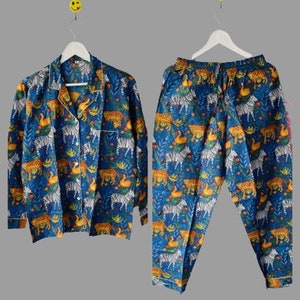Ensemble pyjama 100 % coton pour femme, robe de nuit, pyjama de demoiselle d&#39;honneur, robe de nuit, pyjama fait main, cadeau pour elle
