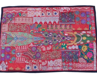 Handmade Indian Tapestry Wall Hanging: Vintage Boho Decor (40" x 60")