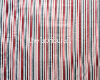 Hand Block Printed Stripe Fabric: 100% Indian Cotton