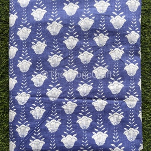 kids Fabric,Womens Clothing, Blue Fabric, Hand Block Print Cotton Fabric,Indian Floral Print Fabric By The Yard, Sewing Fabric, Dress Fabric