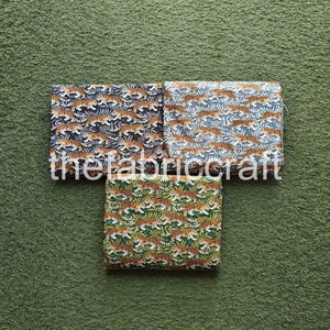 Tigers Jungle Cotton Fabric – 100% Printed Cotton, Tiger Print Fabric for Sewing, Crafting & Dressmaking, Sewing Material