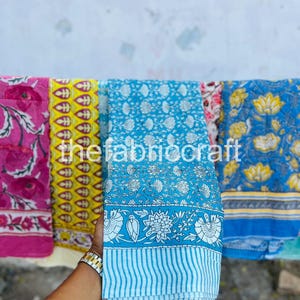 Indian Block Print Cotton Sarong: Beach Wrap Pareo