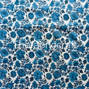 Indian Blue Hand Block Printed Fabric, Indian Cotton Fabric, Dress Making Fabric, Quilting Fabric, Fabric By The Yard, Kid&#39;s Clothing
