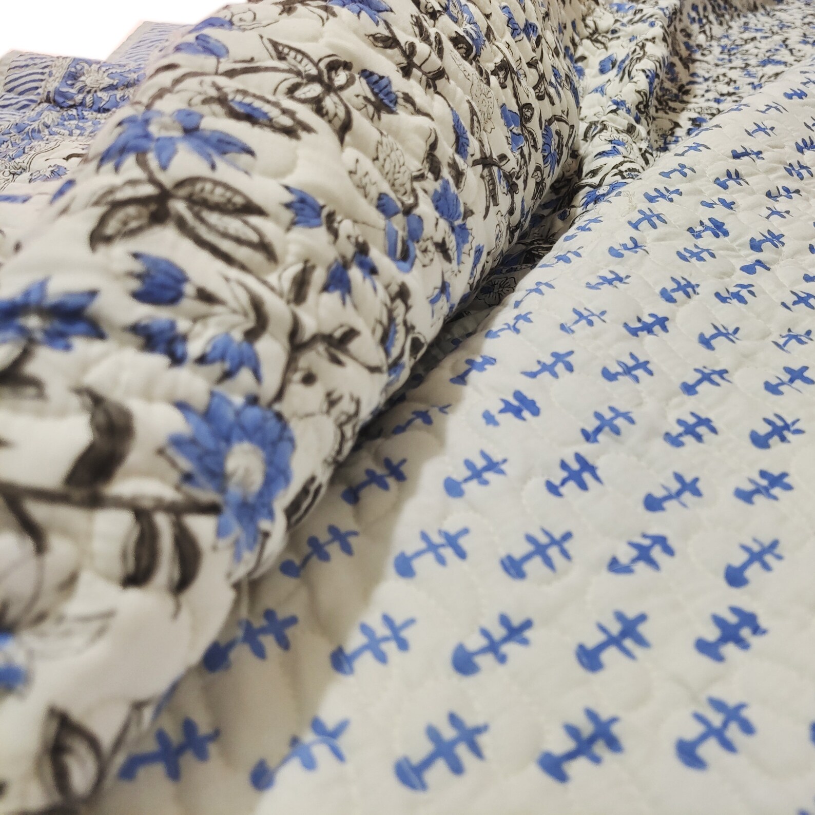 Hand Block Print Cotton Quilt Twin Quilt Reversible Quilt Etsy