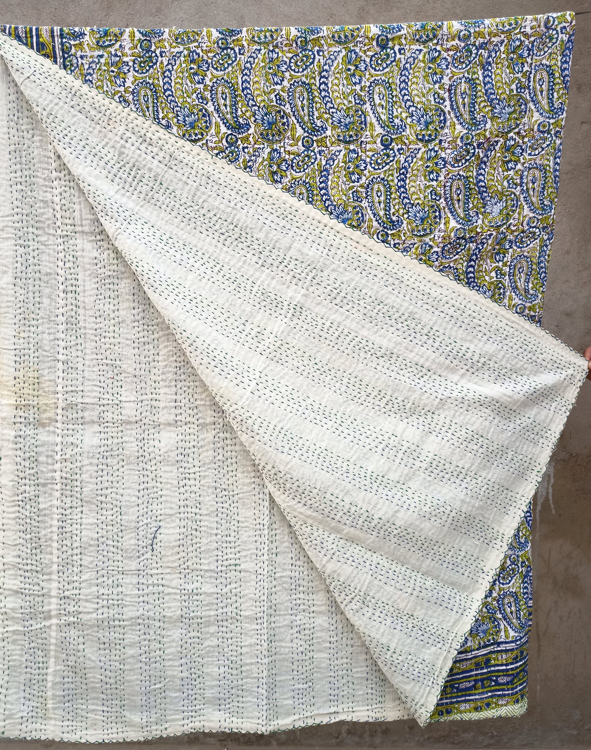 Cotton Kantha Quilt Indian Kantha Quilt Queen Kantha Quilt Etsy