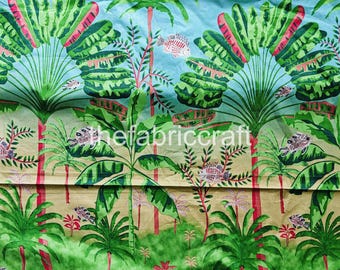 Hand Block Printed Cotton Fabric: Indian Fish Print By The Yard