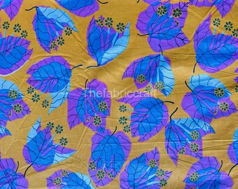 Floral Print Cotton Fabric: Indian Hand Block Printed Sewing Material