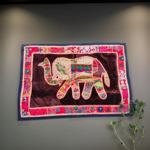 Handmade Wall Hanging Tapestry, Bohemian Wall Decor, Vintage Backdrop Art, Indian Patchwork Tapestry
