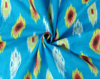 Hand Printed Indian Cotton Ikat Fabric: Sewing & Quilting