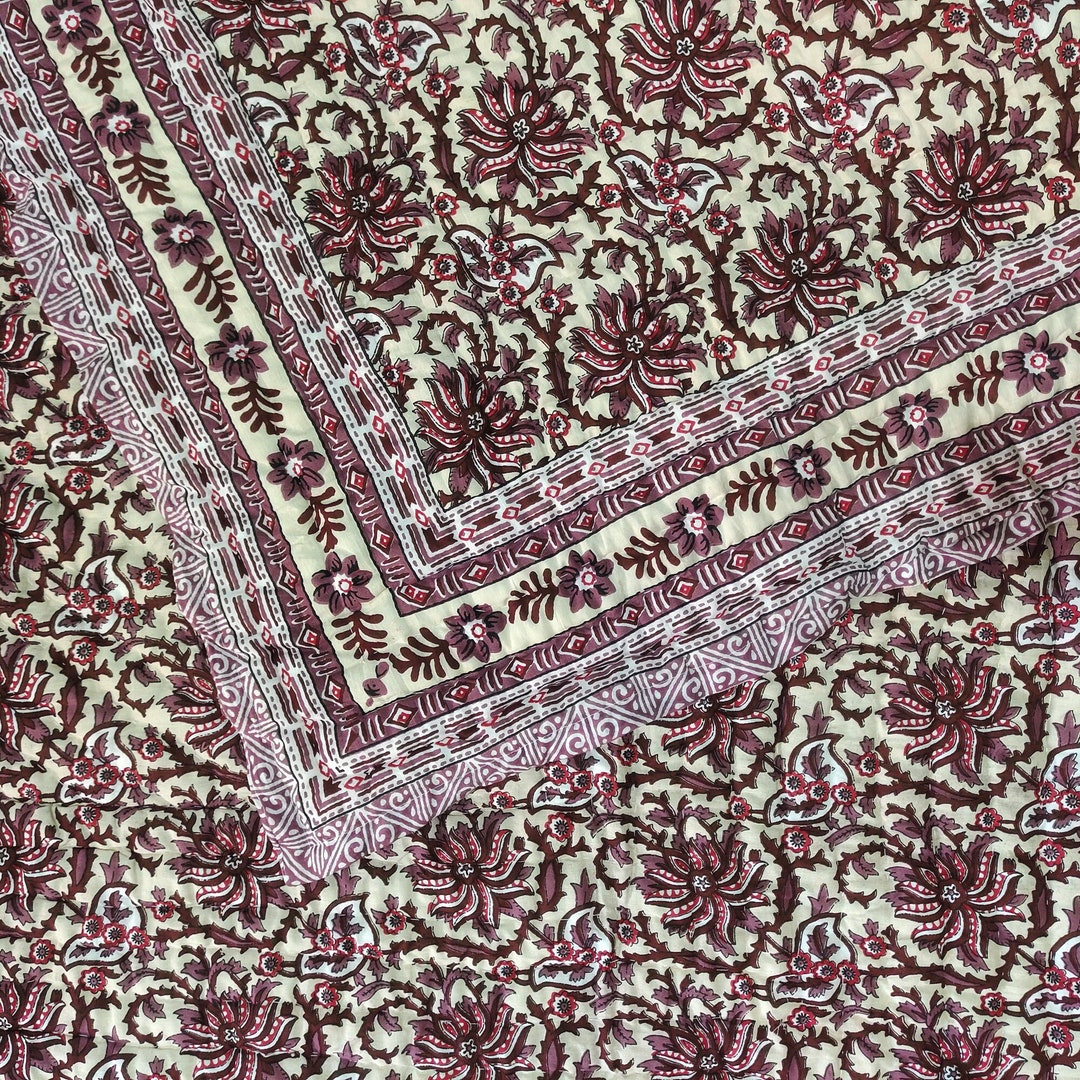 Hand Block Print Cotton Quilt Indian Soft Cotton Quilt Etsy