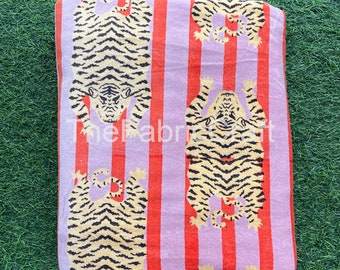Animal Print Velvet Fabric By The Yard, Indian Handmade Soft Velvet Fabric, Tiger Print Fabric, Sewing Fabric, Dressmaking Fabric