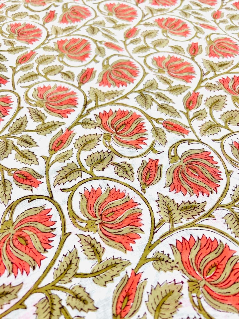 orange cotton dress material Orange Bandhani Printed With Handwork Pure Cotton Dress Material