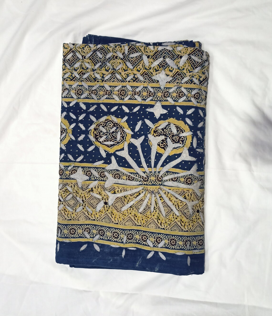 Indian Cotton Bed Sheet Cutwork Bed Cover Floral Print Etsy