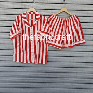 Neuer indischer Block, bedruckter Nachtanzug, Pyjama, Nachtwäsche, Geschenk für sie, Nachtwäsche für Damen und Herren, Baumwollpyjama-Set
