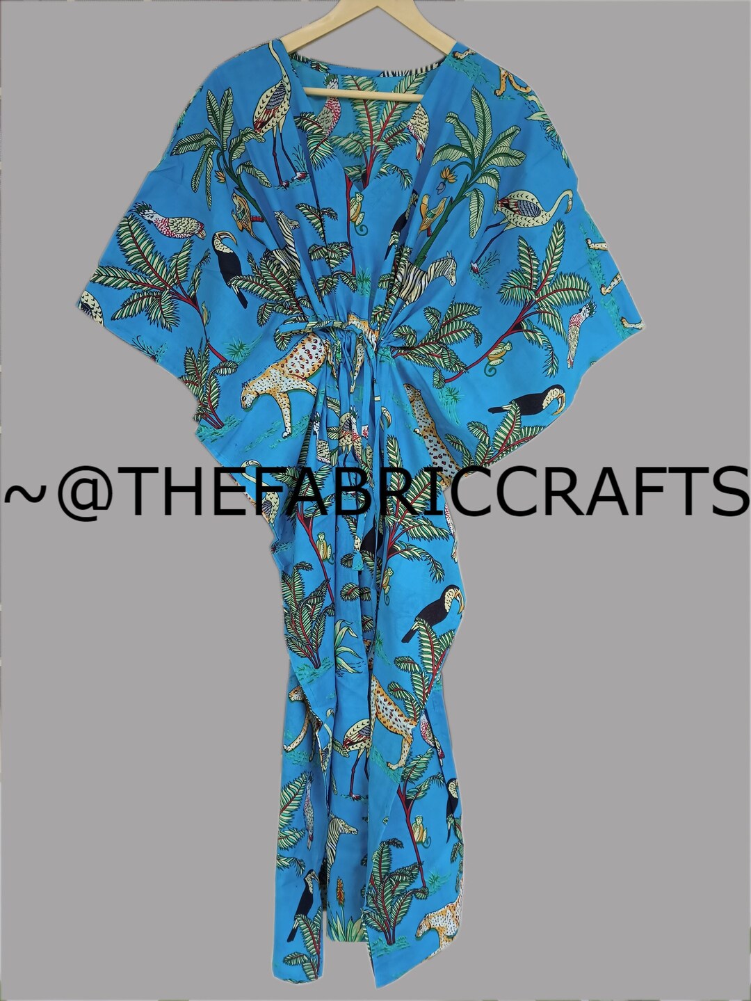 Sonoran Zip Kaftan in Blush Jungle