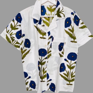 Indian Hand Block print Pajama Set, Handmade 100% Cotton Night suit, Floral Printed, Pajama short, Gift For Her