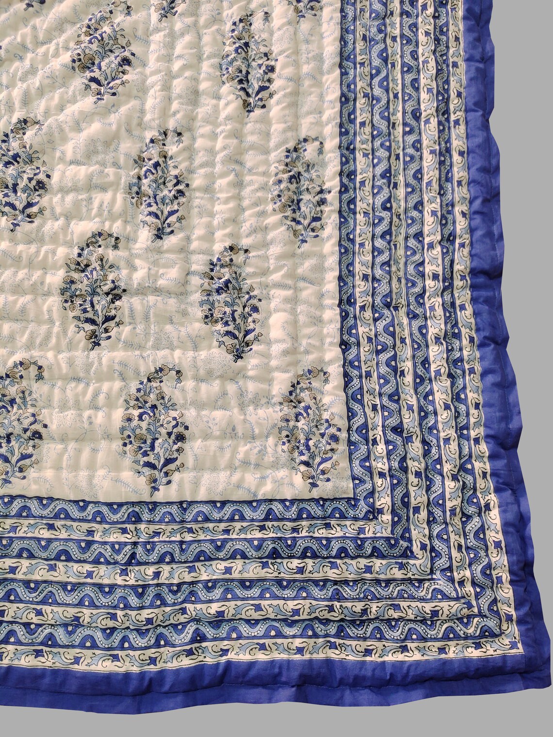 Block Print Cotton Quilt Indian Handmade Quilt Reversible Etsy