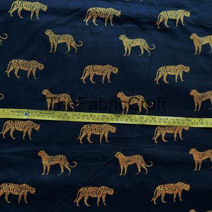 Indischer Handgefertigter Weicher Baumwollstoff, Animal Print Stoff, Leoparden und Jaguar Muster, Nähstoff, Schneidereistoff