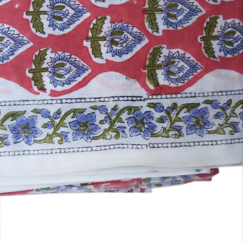 Indian Block Print Fabric by the Yard Soft Cotton Fabric Etsy