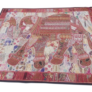 Indian Vintage Wall Hanging Tapestry, Handmade Tapestry, Bohemian Tapestry, Elephant Design Tapestry